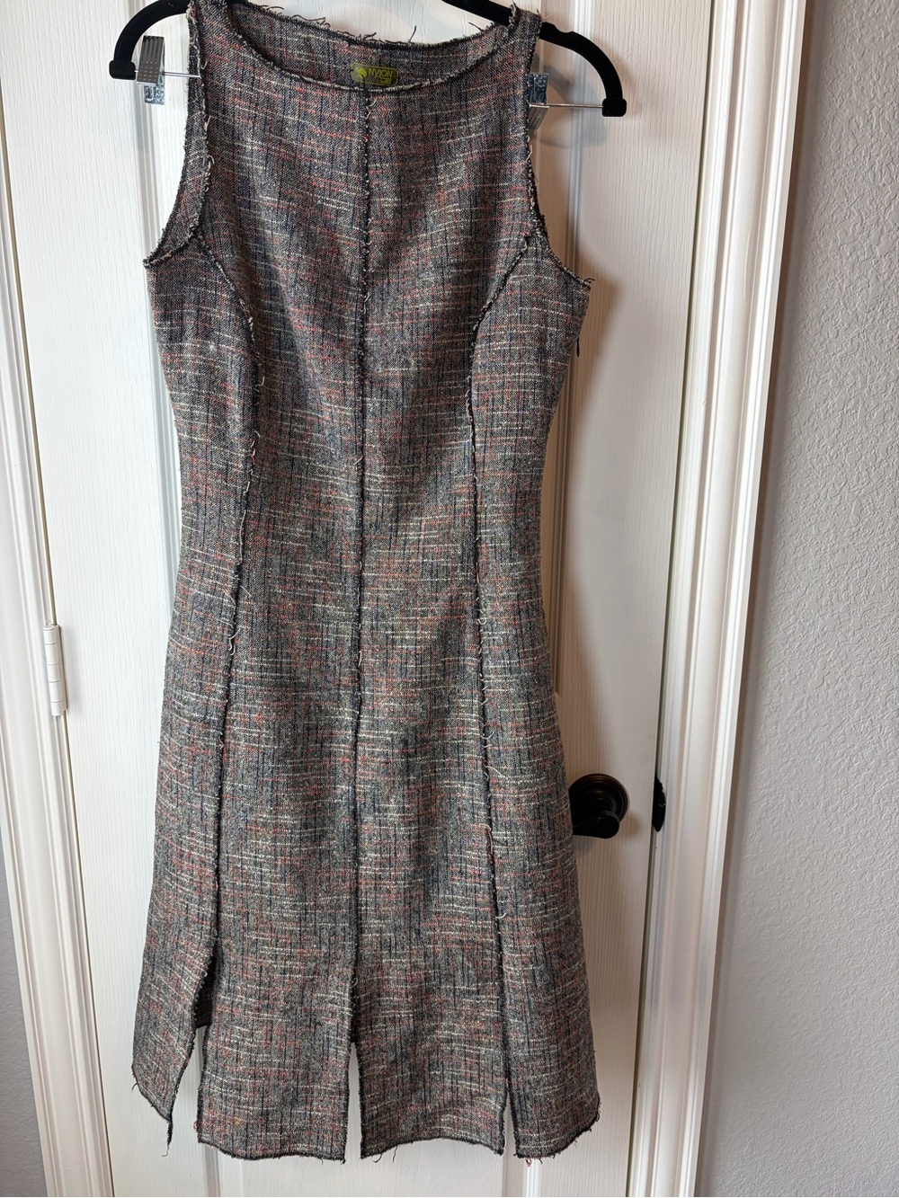 Nylon by Dex Sleeveless Tweed A-Line Dress in Multicolor- fully lined